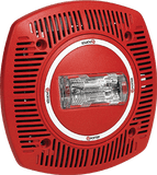 Serie SPKSTR-24CLP Altavoz estroboscópico de perfil bajo para montaje en techo ROJO/BLANCO
