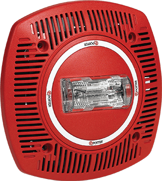 Serie SPKSTR-24CLP Altavoz estroboscópico de perfil bajo para montaje en techo ROJO/BLANCO