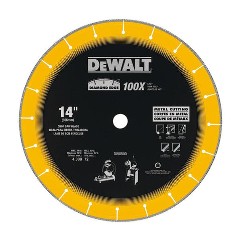 Disco Diamantado 14" Grosor 3/32" y Barreno de 1". Max. 4,300 RPM